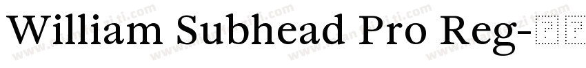 William Subhead Pro Reg字体转换